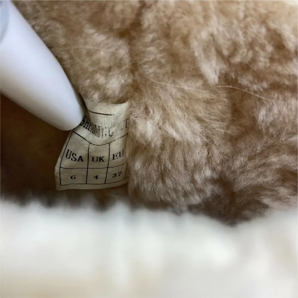 Snow Boot Australia Luxe Collective Tan Shearling Fold Over Size 6 Cozy Winter